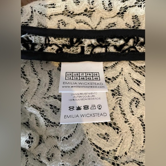 Emilia Wickstead Black and Ivory Flocked Lace Dress - Picture 14 of 16